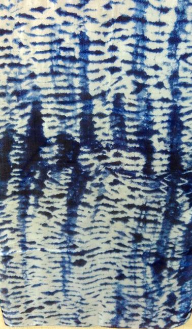 Indigo shibori tie-dye scarf