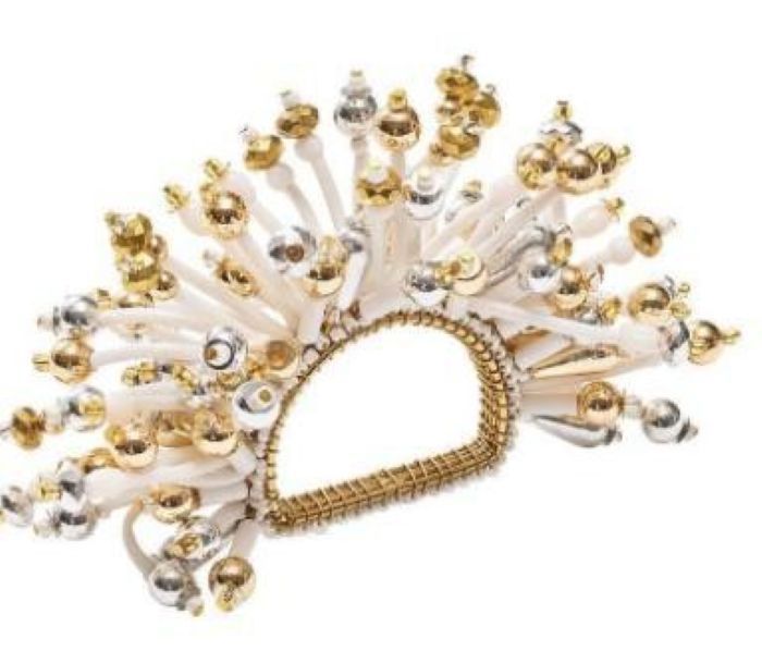 Gold and silver beaded napkin ring